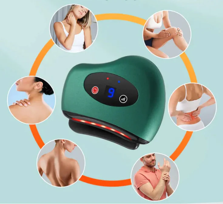 Heated Vibrating Gua Sha Tool – Electric Face & Neck Lifting Massage Stone