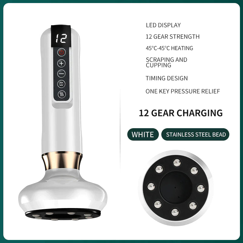 Electric Cupping Therapy Massager – 3-in-1 Scraping, Suction & Heat Relief Device