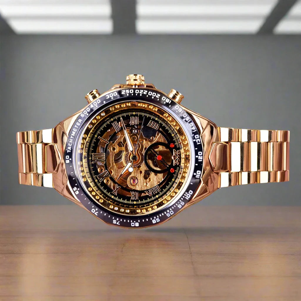 Men's Mechanical Sport Golden Watch