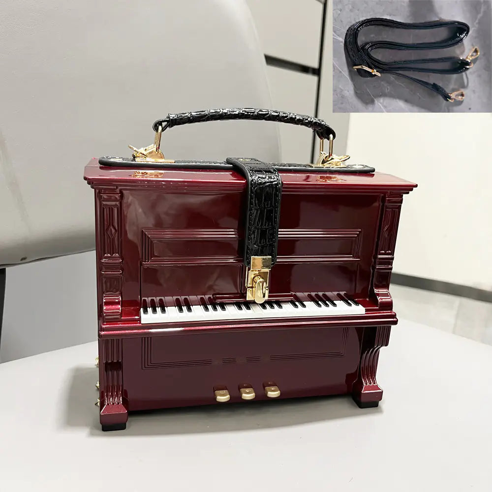 Women’s Piano Handbag – Acrylic Box Evening & Crossbody Bag for Music Lovers