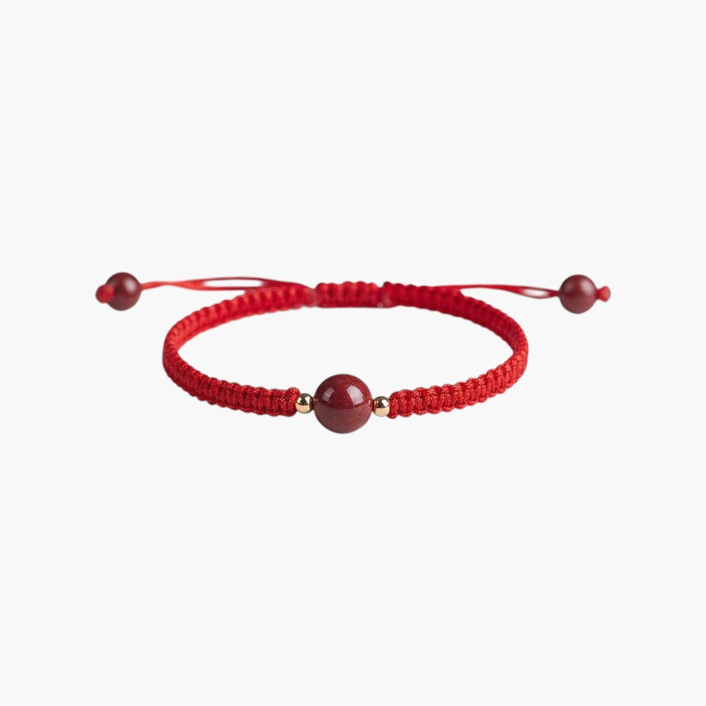 Pulseira Trançada em Corda com Cinnabar Vermelho