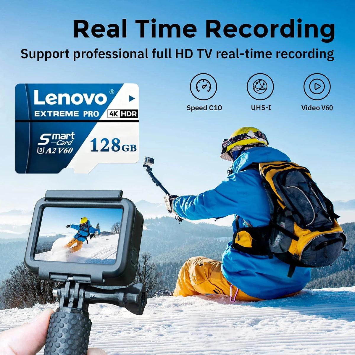 Lenovo Hot Sale Extreme Pro Micro SD Card Class10 High-Speed Memory Card V60 U3 4K TF Card Multiple Sizes for Camera Phone Drone