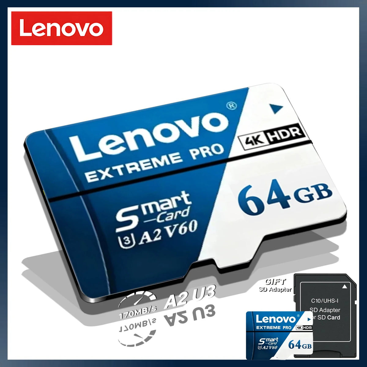 Lenovo Hot Sale Extreme Pro Micro SD Card Class10 High-Speed Memory Card V60 U3 4K TF Card Multiple Sizes for Camera Phone Drone