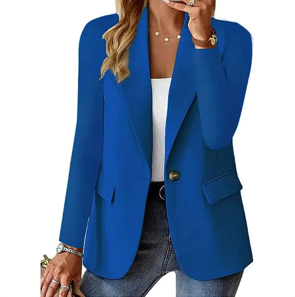 Tailored Women’s Blazer – Classic Business Casual Single-Breasted Jacket