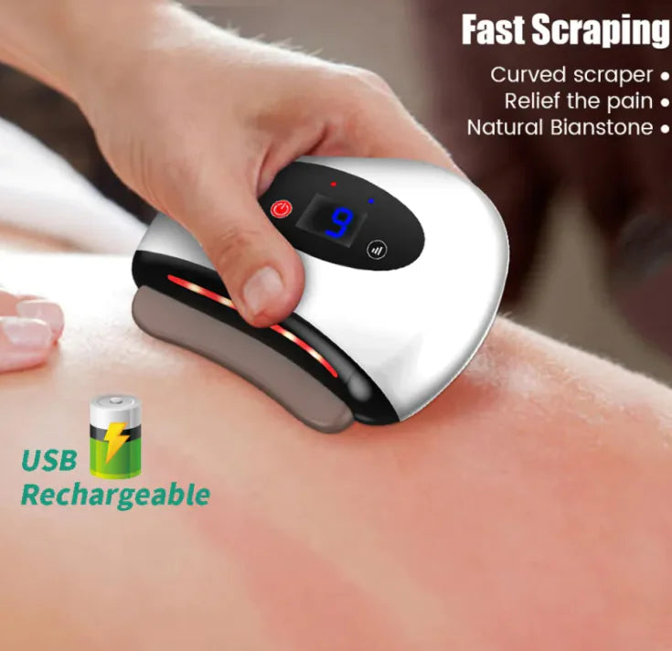 Heated Vibrating Gua Sha Tool – Electric Face & Neck Lifting Massage Stone