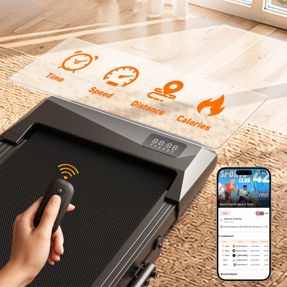 Superun foldable 2-in-1 treadmill with 6% incline, walking pad, 300 LBS carrying capacity, under-table treadmill for home office with app & remote control, running and jogging machine