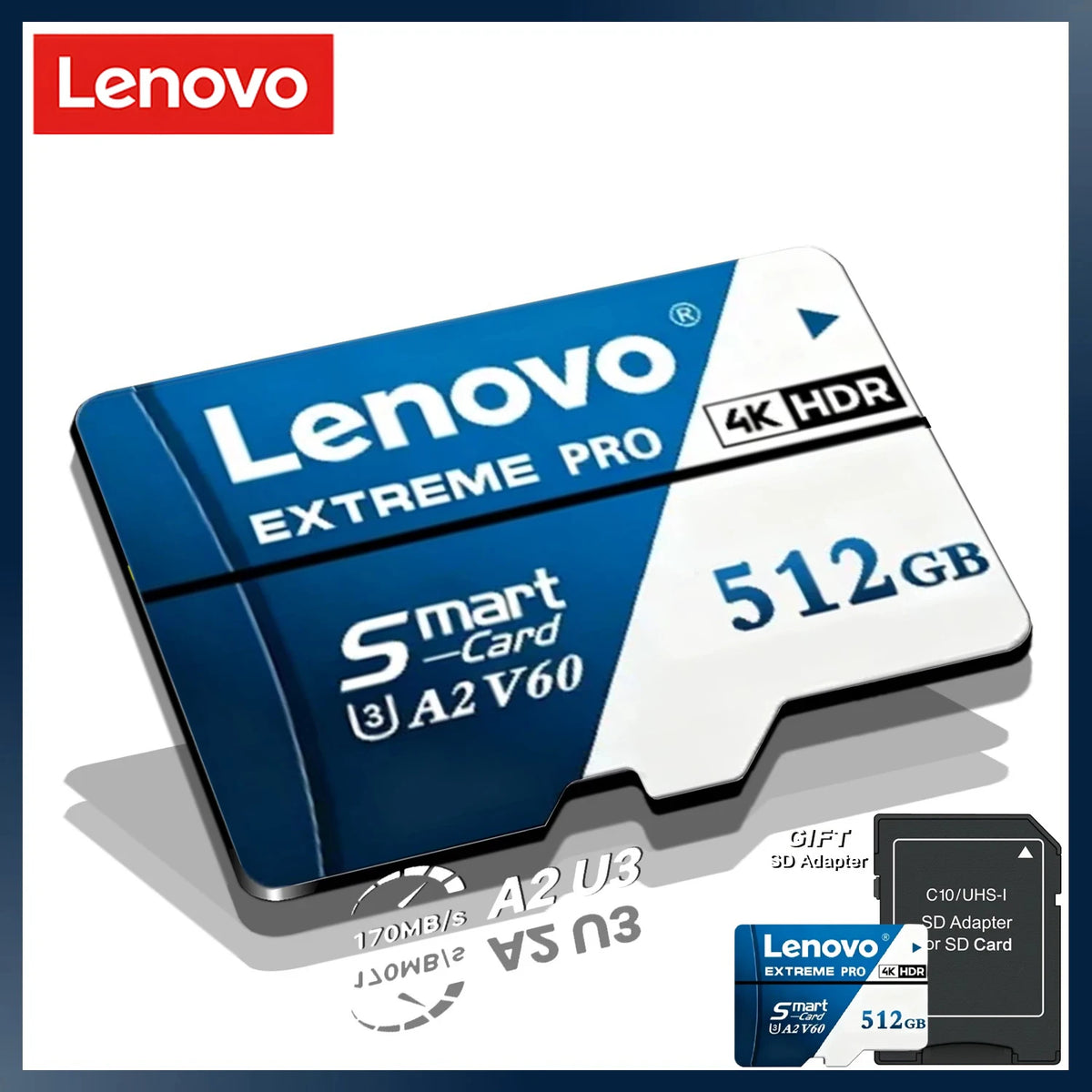 Lenovo Hot Sale Extreme Pro Micro SD Card Class10 High-Speed Memory Card V60 U3 4K TF Card Multiple Sizes for Camera Phone Drone