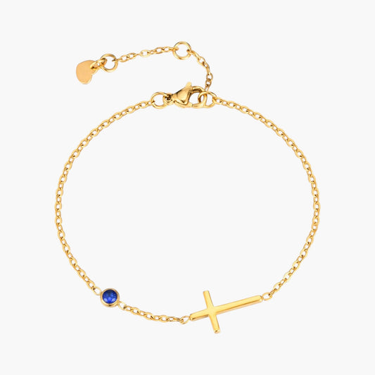 Pulseira 12 Pedras de Nascimento em Aço Inoxidável