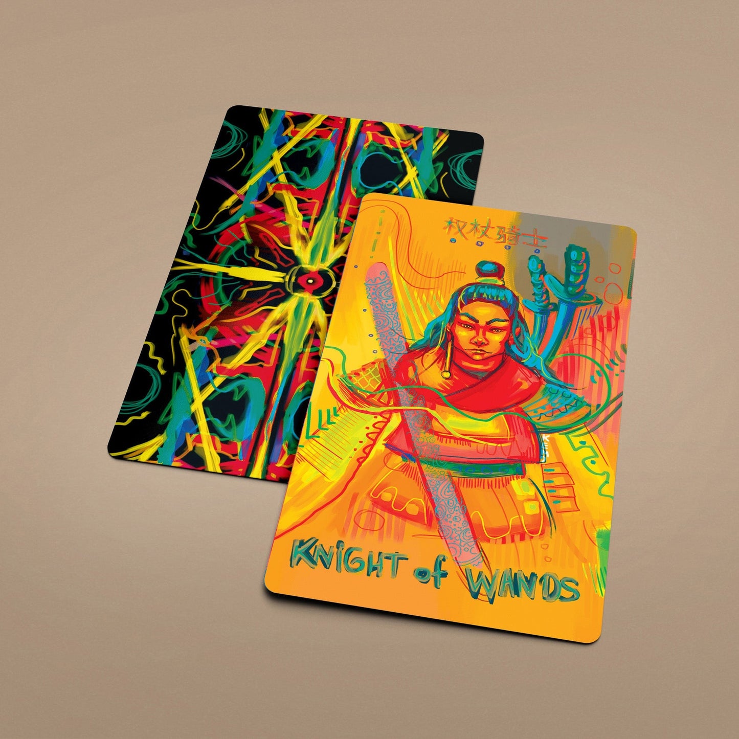 The Neon Tarot Deck 78 Cards Deck with Guidebook