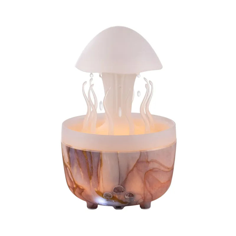 Color-Changing Jellyfish Aroma Diffuser & Humidifier – Rotating Water Drop Night Lamp