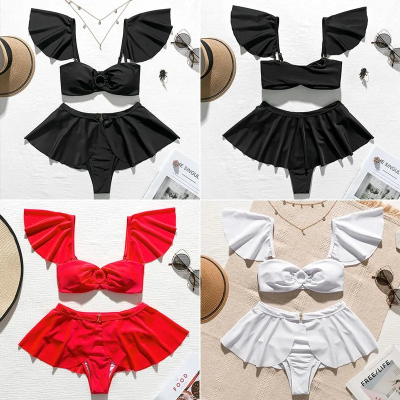 Ruffled High Waist Bikini