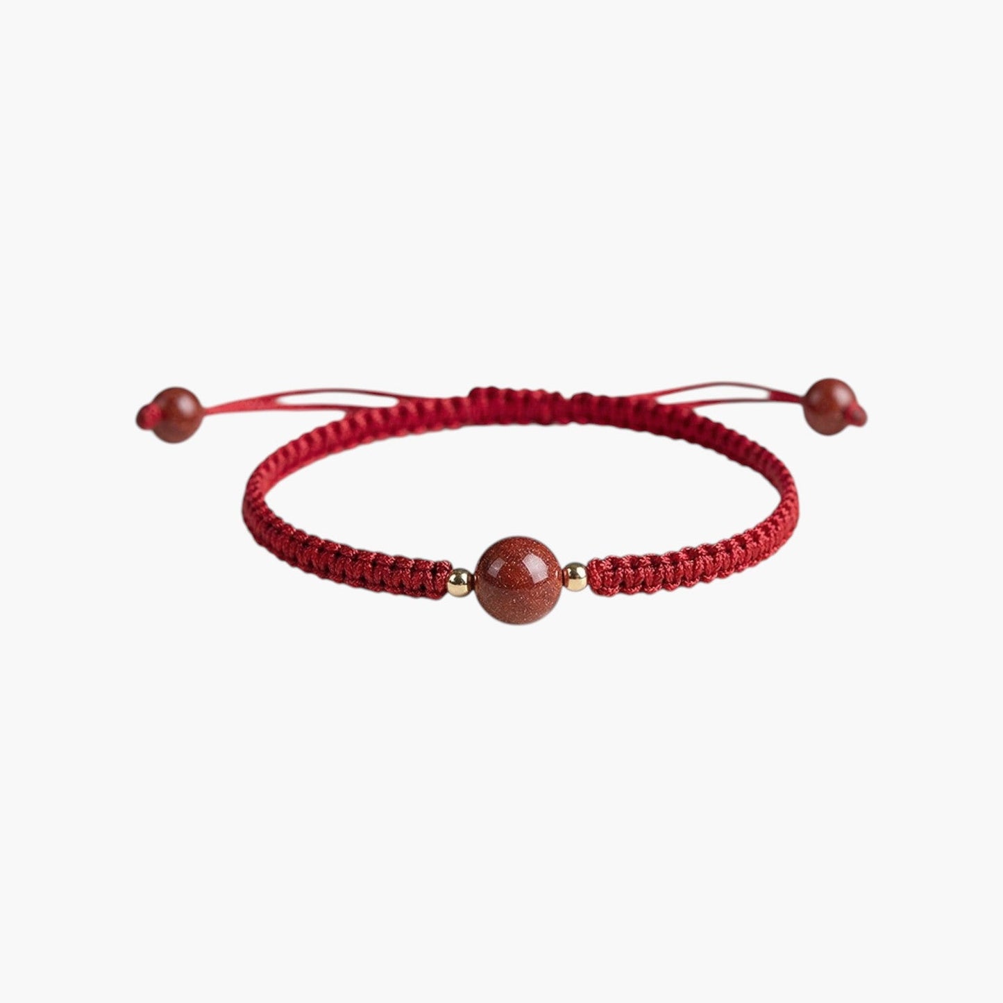 Pulseira Trançada em Corda com Cinnabar Vermelho