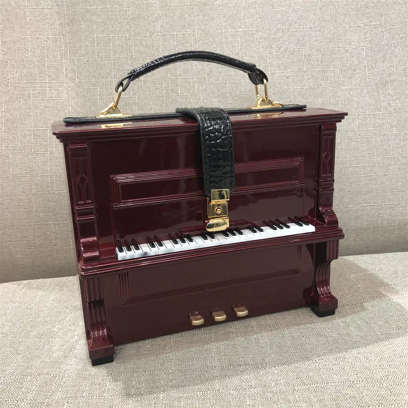 Women’s Piano Handbag – Acrylic Box Evening & Crossbody Bag for Music Lovers