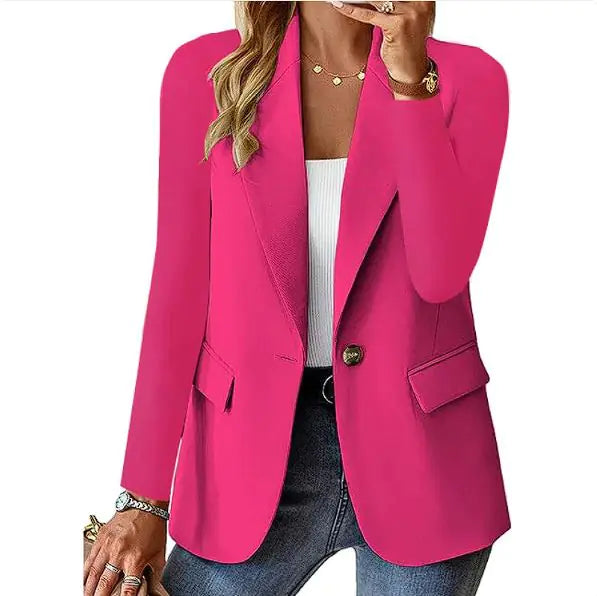 Tailored Women’s Blazer – Classic Business Casual Single-Breasted Jacket