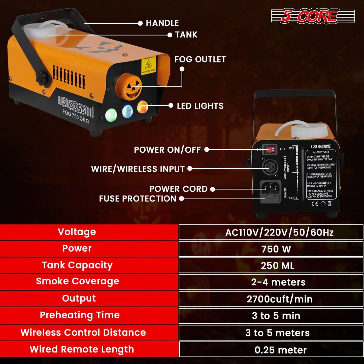 5 Core Fog Smoke Machine