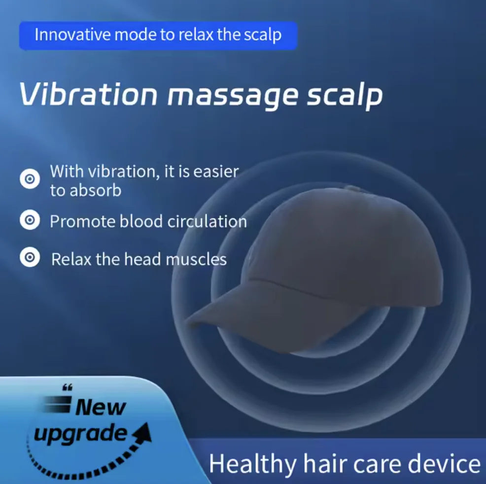 LED Hair Growth Therapy Cap with Red & Blue Light – Stimulates Regrowth and Helps Reduce Chemotherapy-Related Hair Loss