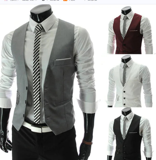 Asymmetrical Suit Vest for Men