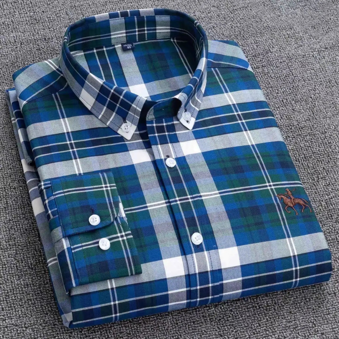 Men’s Long-Sleeve Oxford Shirt – 100% Cotton Formal Shirt