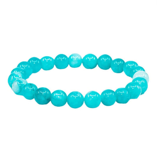 Pulseira de Amazonite PERUANA - Esferas 8 mm | Unidade | Diâmetro: Aprox. 5 cm (esta pulseira é elástica)