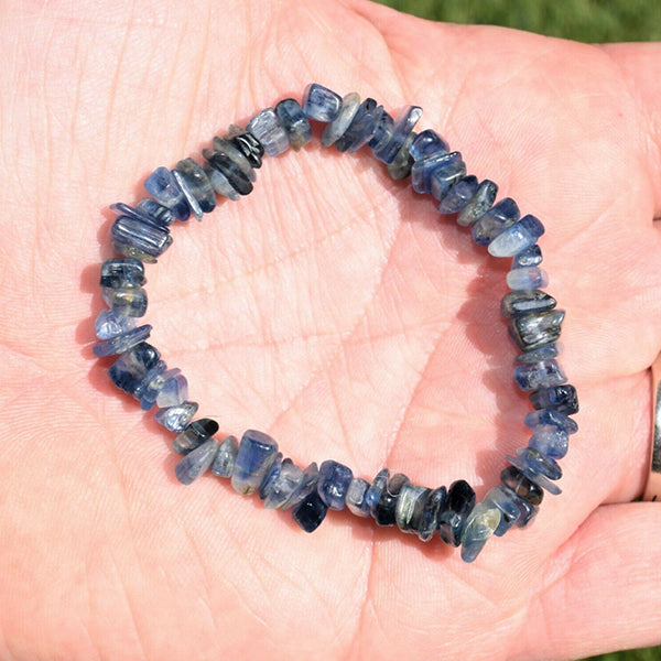 Pulseira de Cianita Azul - Chip | Unidade | Tamanho: Aprox. 5 cm. de diâmetro