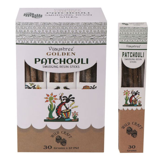 30g Golden Patchouli Smudging Resin Sticks (6s)