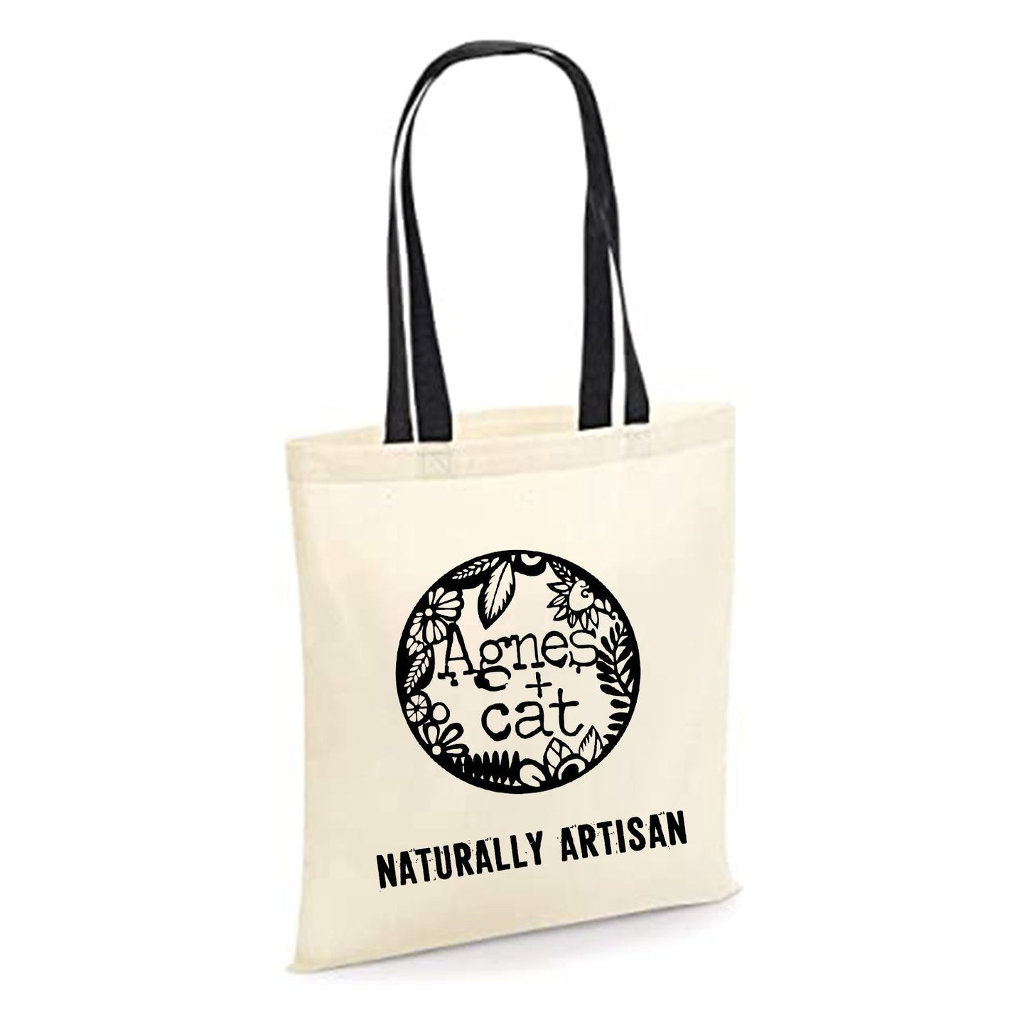 Agnes and Cat Cotton Bag 6oz - 35x30 cm - Naturally Artisan