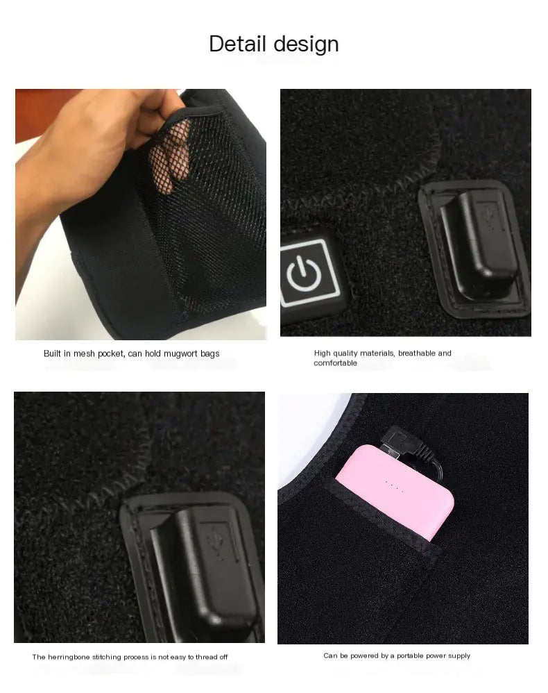 Smart USB Heated Knee Pads – Adjustable Warming Brace for Pain Relief & Cold Weather Comfort