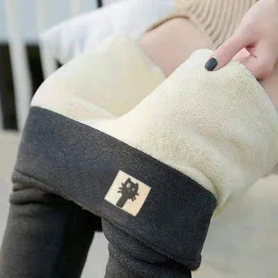 High-Waist Fleece-Lined Thermal Leggings – Skinny Winter Tights