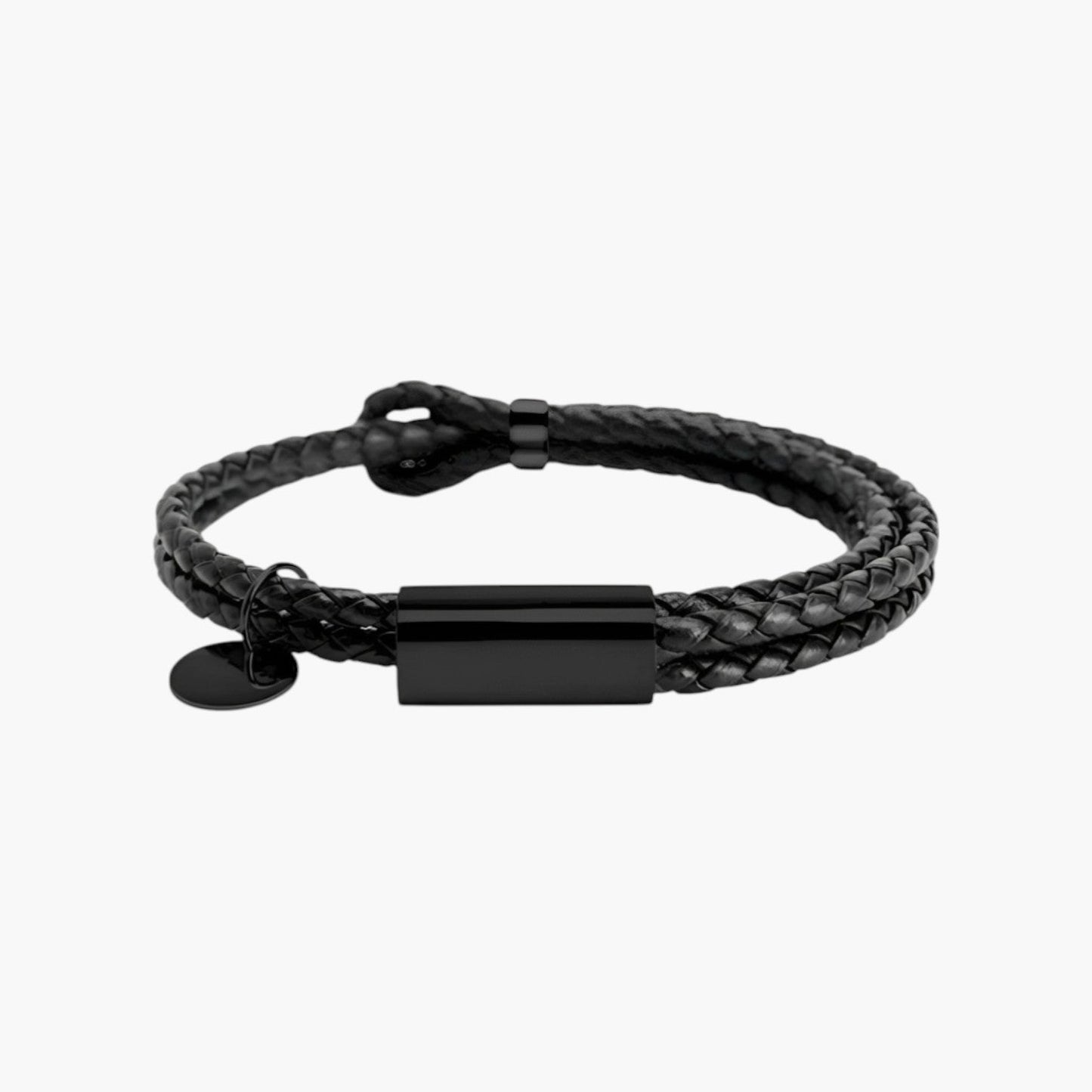 Pulseira de Couro Trançado Duplo Personalizável