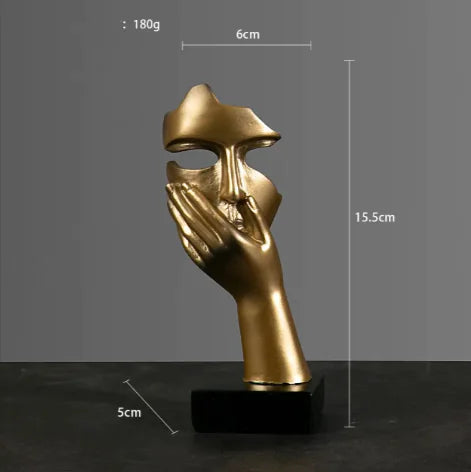 Abstract Face & Hand Resin Sculpture – Modern Home Décor Accent