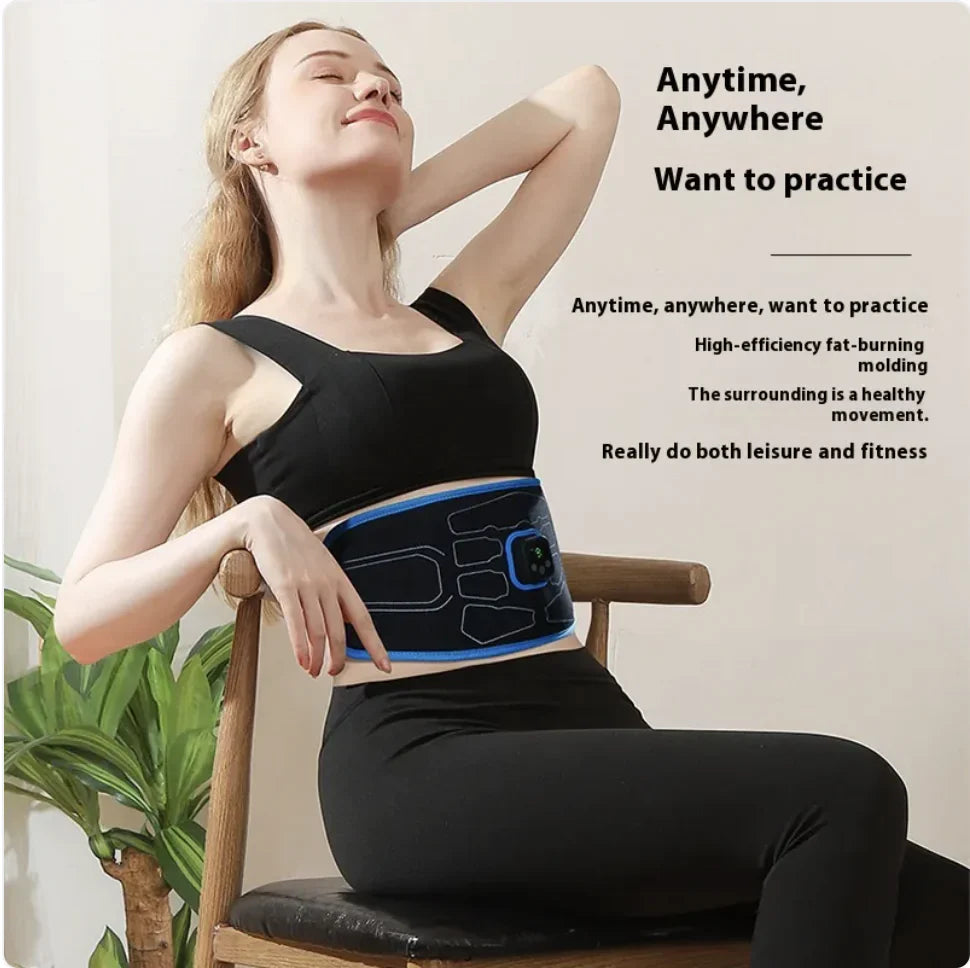 Rechargeable EMS Abs Trainer Belt – Core Muscle Stimulator & Massage