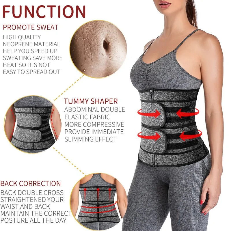 Steel-Boned Waist Trainer Belt – Adjustable Double Compression Shaper