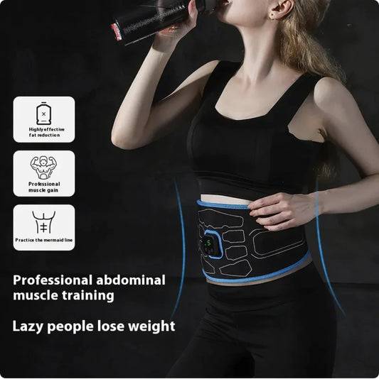 Rechargeable EMS Abs Trainer Belt – Core Muscle Stimulator & Massage