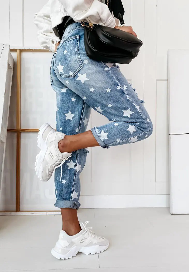 Casual Trendy Distressed Women's Jeans