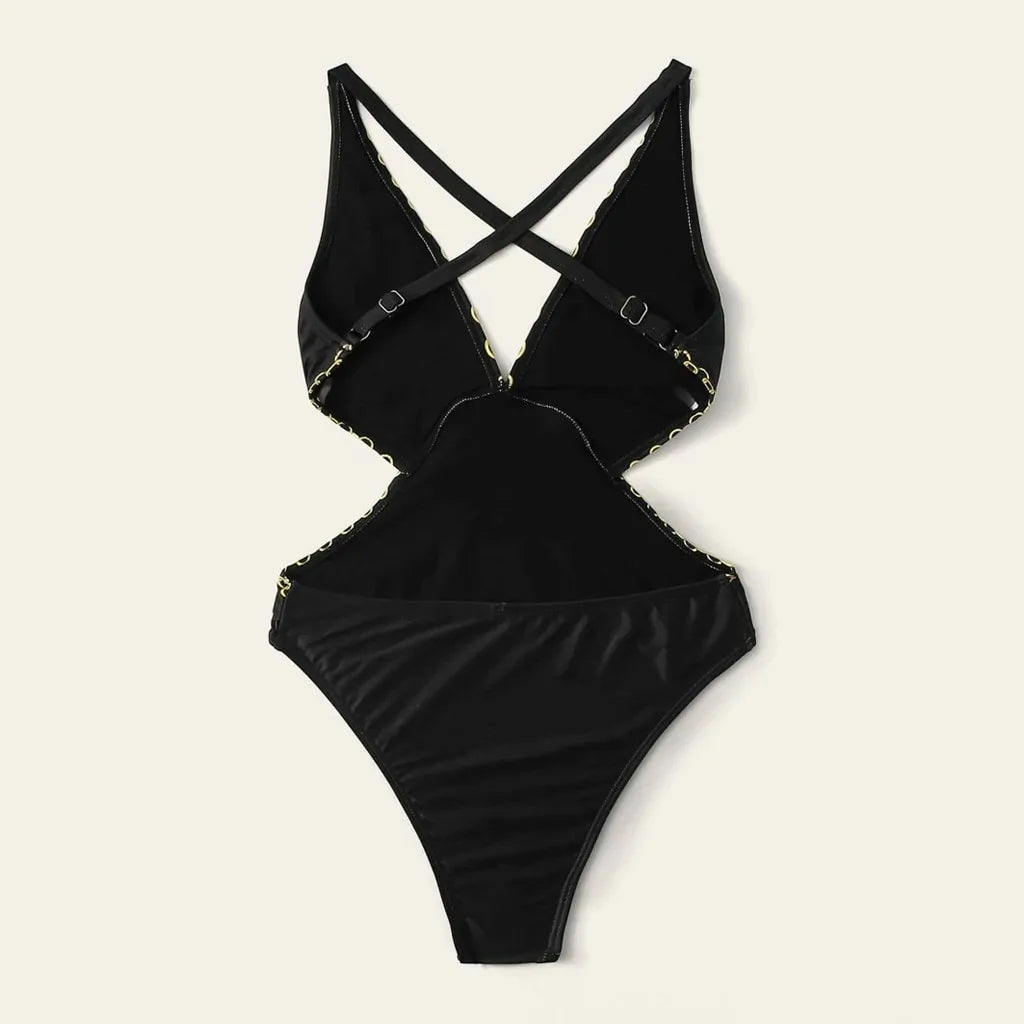 Baroque Print Monokini Swimsuit