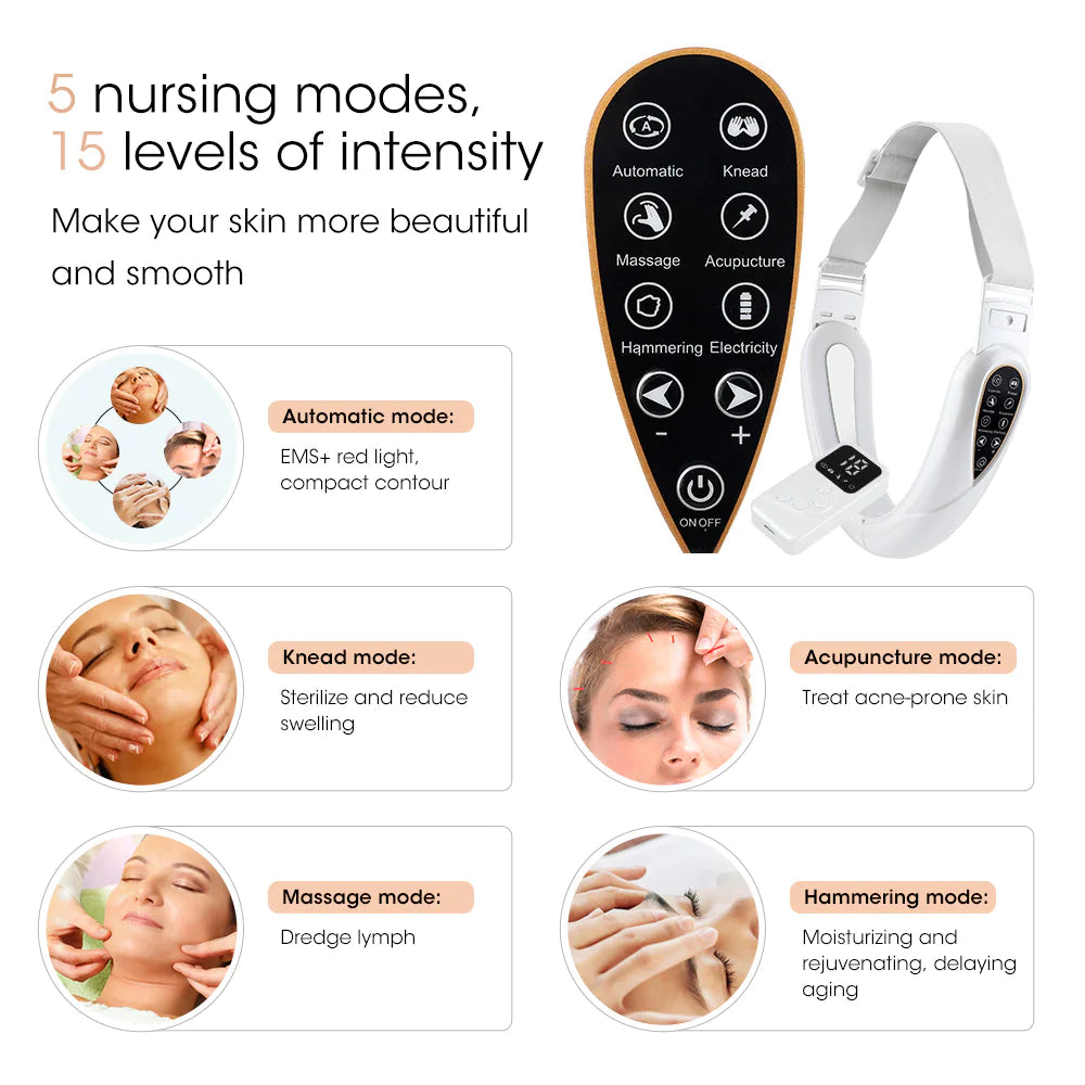Compact EMS V-Face Lifting Massager – Rechargeable Jawline & Face Toner
