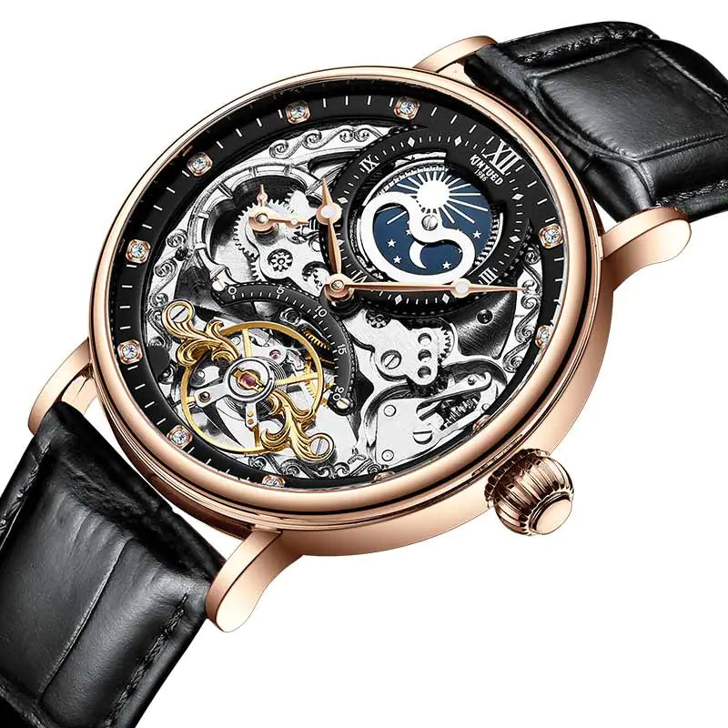 Swiss Mechanical Watch, Waterproof Dual Time, Men's Watch