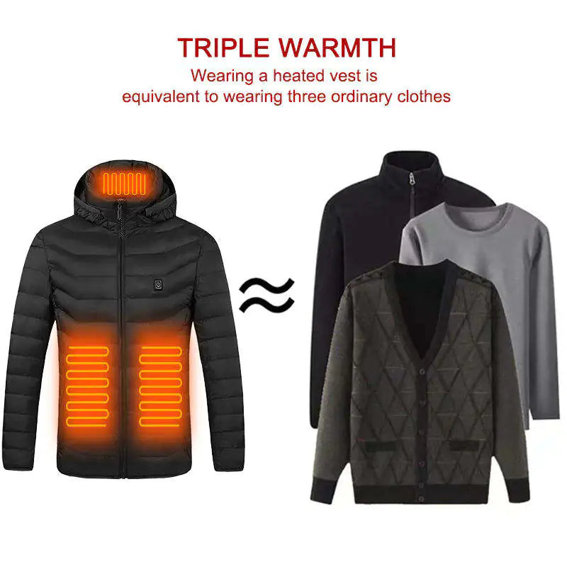 Unisex Heated Jacket – Adjustable Temperature Winter Outdoor Coat
