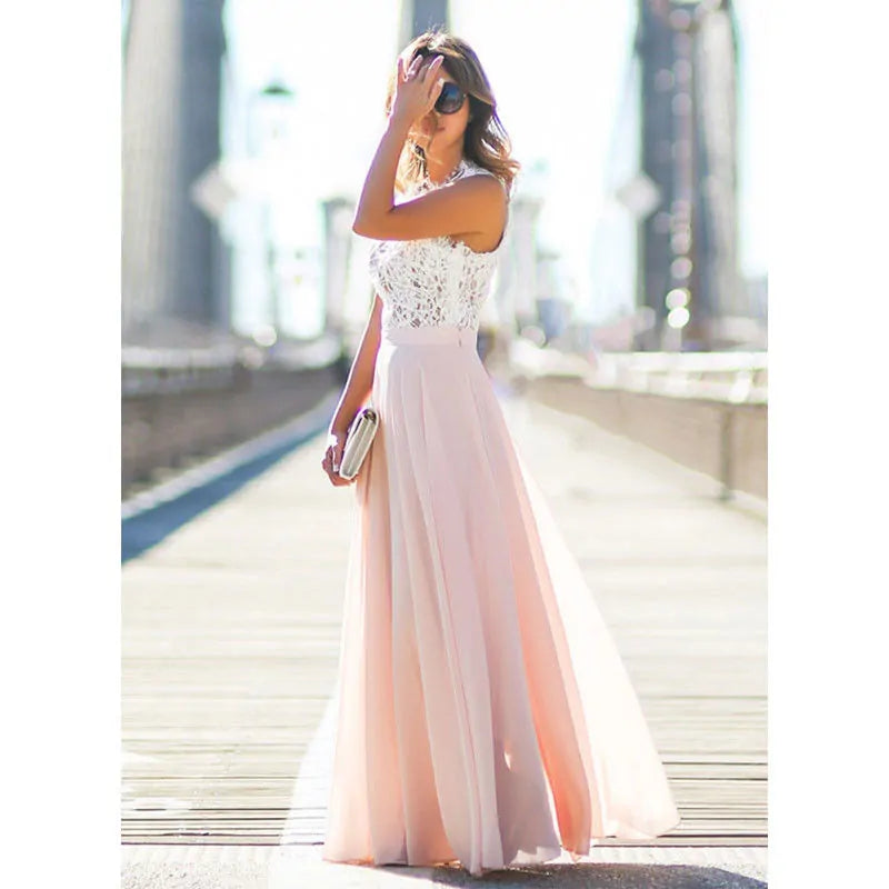 Elegant Sleeveless Lace Party Dress – Flattering Fit & Romantic Detailing