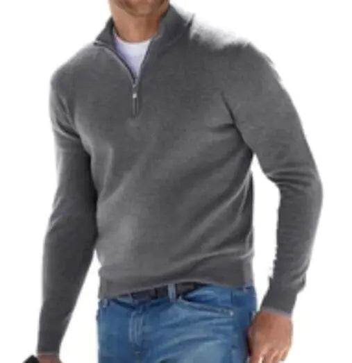 Basics Men's Cashmere Zip Sweater
