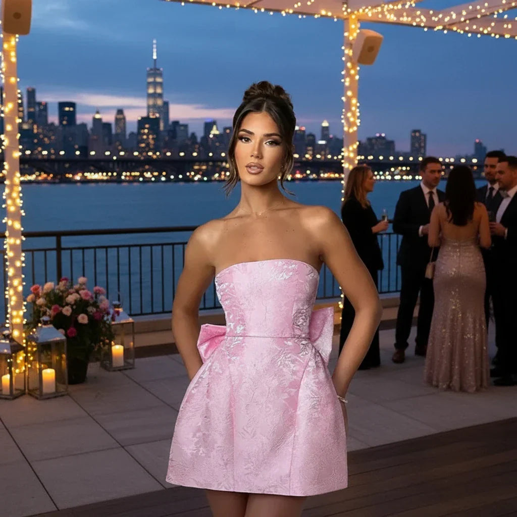 Strapless Dress with Statement Bow Back – Tube Top Silhouette