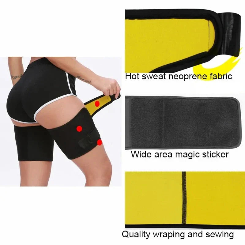 Neoprene Thigh Trimmer Wraps – Adjustable Sweat Leg Shaper for Workouts