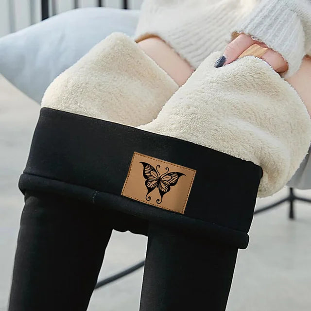 High-Waist Fleece-Lined Thermal Leggings – Skinny Winter Tights