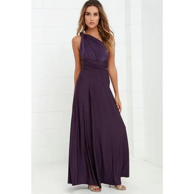 Versatile Wrap Maxi Dress for Women – Elegant Convertible Styling