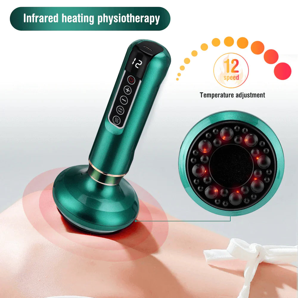 Electric Cupping Therapy Massager – 3-in-1 Scraping, Suction & Heat Relief Device