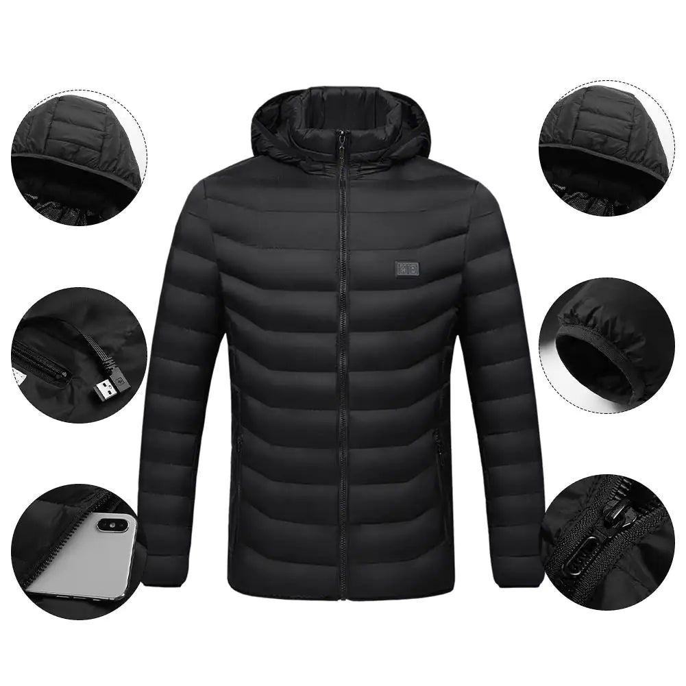 Unisex Heated Jacket – Adjustable Temperature Winter Outdoor Coat