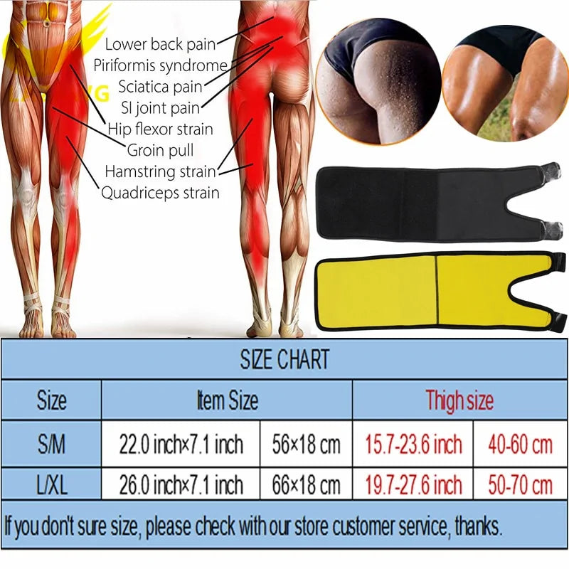 Neoprene Thigh Trimmer Wraps – Adjustable Sweat Leg Shaper for Workouts