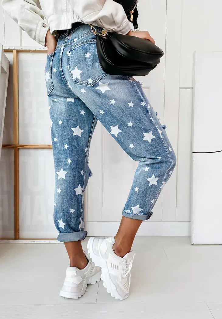 Casual Trendy Distressed Women's Jeans