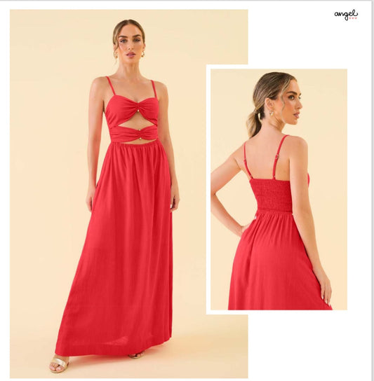 Vestido longo vermelho
