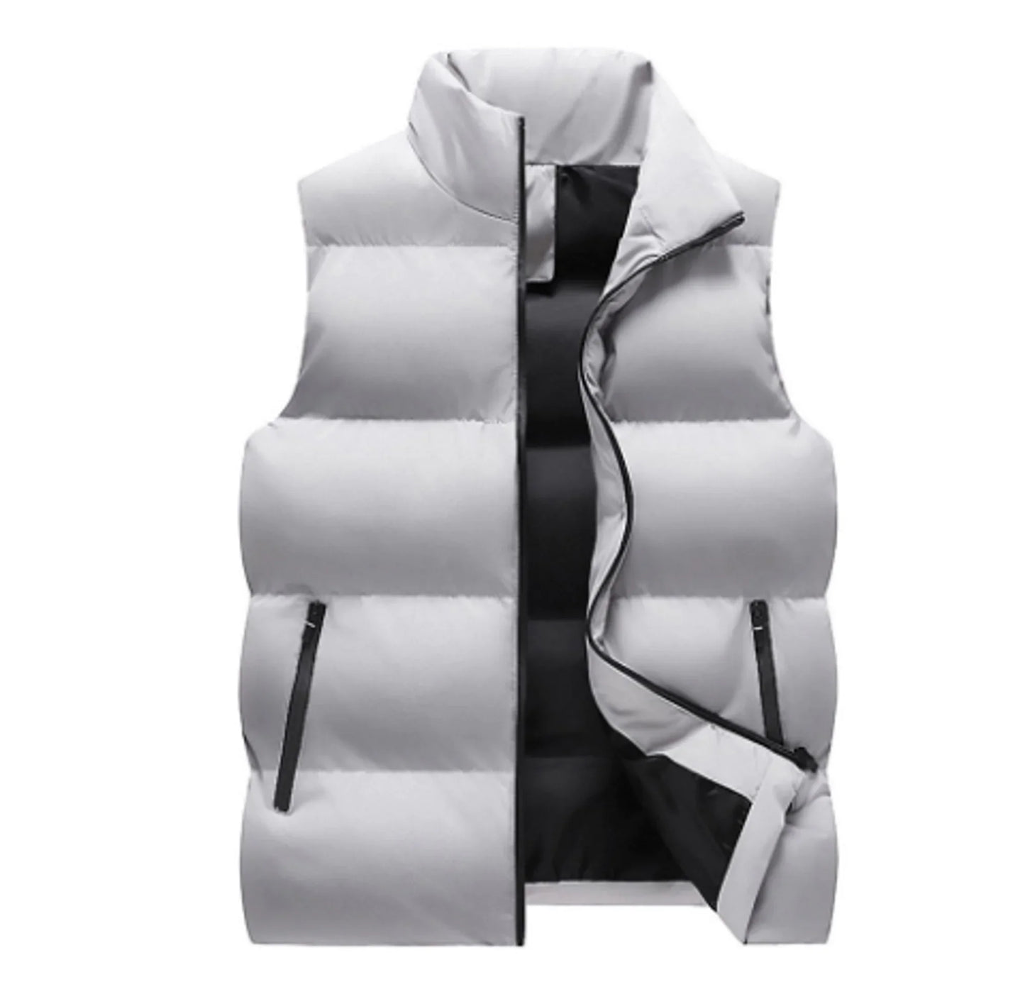 Neck Protection Zipper Men Winter Vest